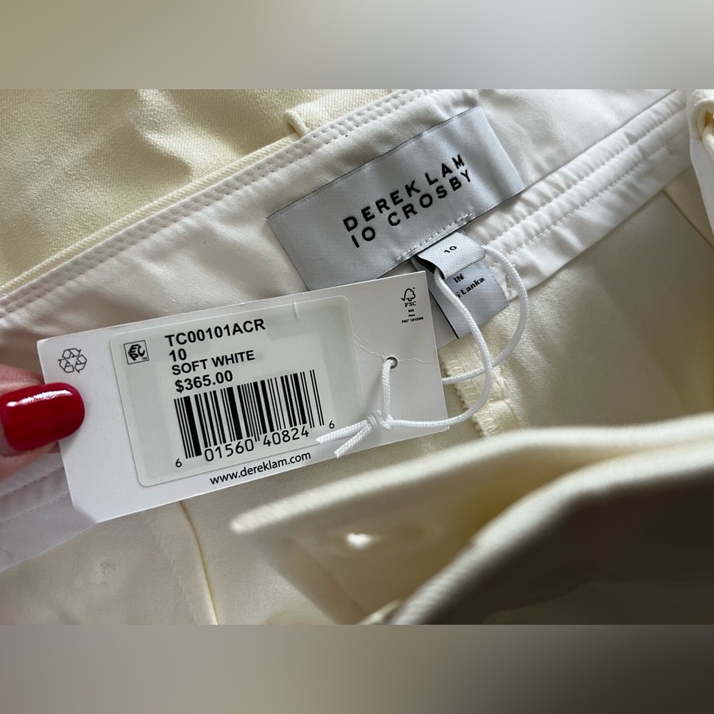 Derek Lam 10 Crosby Robertson Flare Hem Soft White Pants - 10 - Picture 7 of 8